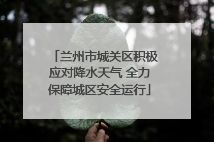 兰州市城关区积极应对降水天气 全力保障城区安全运行