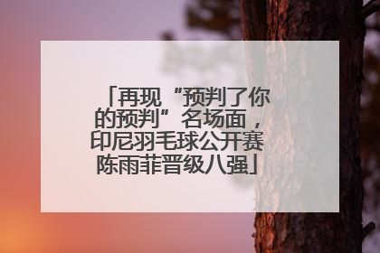 再现“预判了你的预判”名场面，印尼羽毛球公开赛陈雨菲晋级八强