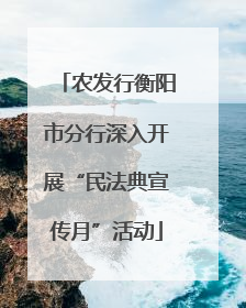 农发行衡阳市分行深入开展“民法典宣传月”活动