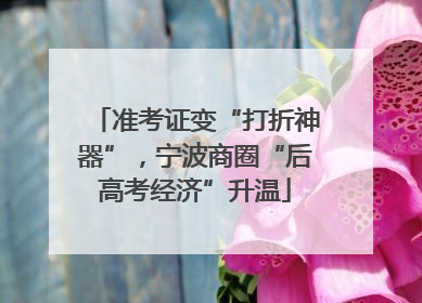 准考证变“打折神器”，宁波商圈“后高考经济”升温