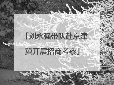 刘永强带队赴京津冀开展招商考察