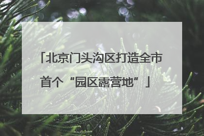 北京门头沟区打造全市首个“园区露营地”