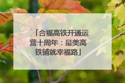 合福高铁开通运营十周年：最美高铁铺就幸福路