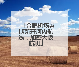 合肥机场暑期新开河内航线，加密大阪航班