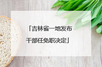 吉林省一地发布干部任免职决定