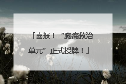 喜报！“胸痛救治单元”正式授牌！