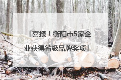 喜报！衡阳市5家企业获得省级品牌奖项