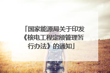 国家能源局关于印发《核电工程定额管理暂行办法》的通知