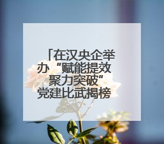 在汉央企举办“赋能提效 聚力突破”党建比武揭榜赛