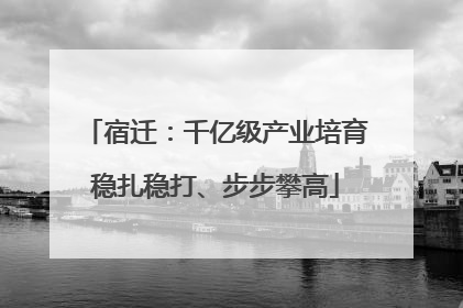 宿迁：千亿级产业培育稳扎稳打、步步攀高