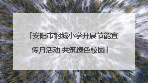 安阳市钢城小学开展节能宣传月活动 共筑绿色校园
