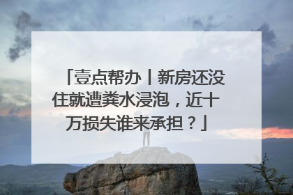 壹点帮办丨新房还没住就遭粪水浸泡，近十万损失谁来承担？