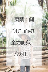 夷陵：闻“汛”而动 全力防范应对