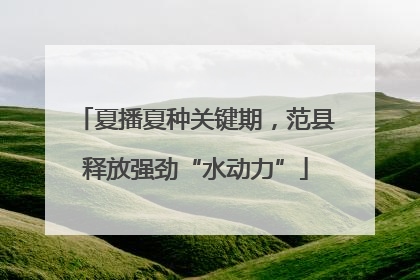 夏播夏种关键期，范县释放强劲“水动力”