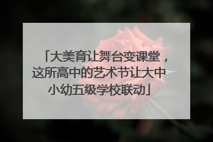 大美育让舞台变课堂，这所高中的艺术节让大中小幼五级学校联动