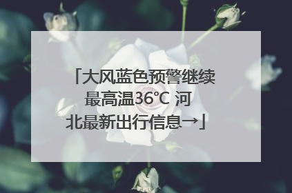 大风蓝色预警继续 最高温36℃ 河北最新出行信息→