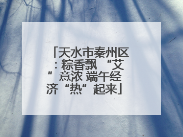 天水市秦州区：粽香飘 “艾”意浓 端午经济“热”起来