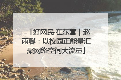 好网民·在东营｜赵雨馨：以校园正能量汇聚网络空间大流量