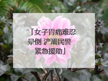 女子胃痛难忍晕倒 浐灞民警紧急援助