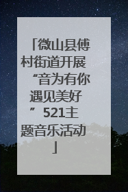 微山县傅村街道开展“音为有你 遇见美好”521主题音乐活动