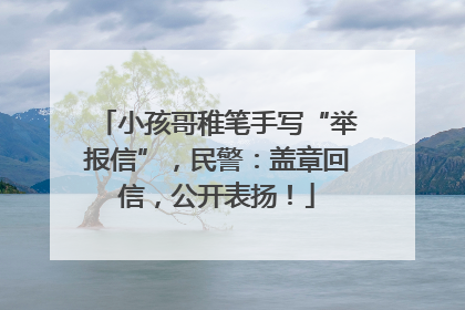 小孩哥稚笔手写“举报信”，民警：盖章回信，公开表扬！