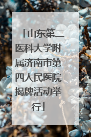 山东第二医科大学附属济南市第四人民医院揭牌活动举行