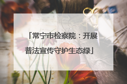 常宁市检察院：开展普法宣传守护生态绿