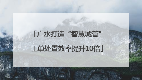 广水打造“智慧城管” 工单处置效率提升10倍