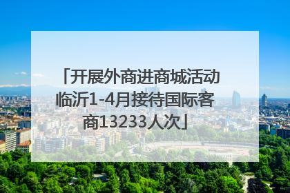 开展外商进商城活动 临沂1-4月接待国际客商13233人次