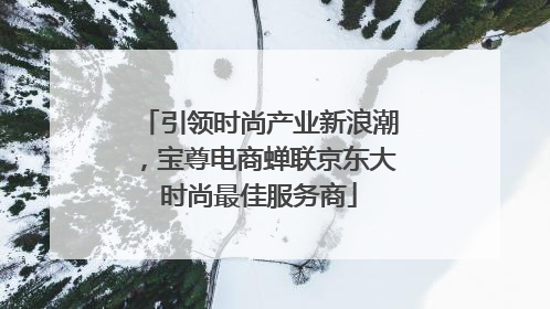 引领时尚产业新浪潮，宝尊电商蝉联京东大时尚最佳服务商
