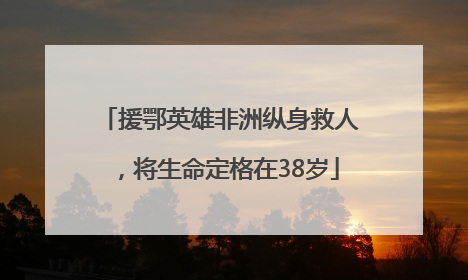 援鄂英雄非洲纵身救人，将生命定格在38岁