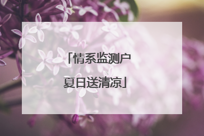 情系监测户 夏日送清凉