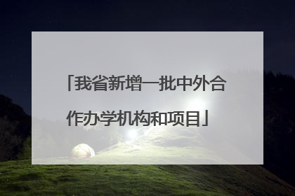 我省新增一批中外合作办学机构和项目