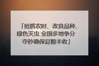 抢抓农时、改良品种、绿色灭虫 全国多地争分夺秒确保夏粮丰收