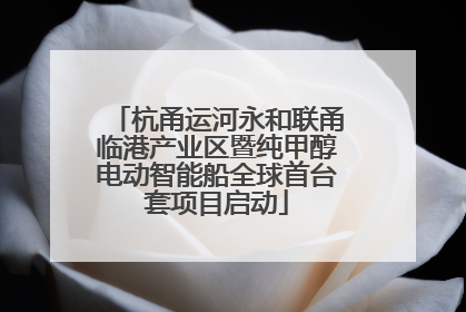 杭甬运河永和联甬临港产业区暨纯甲醇电动智能船全球首台套项目启动