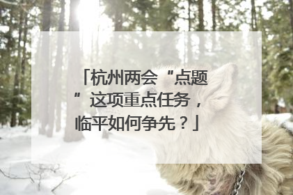 杭州两会“点题”这项重点任务，临平如何争先？