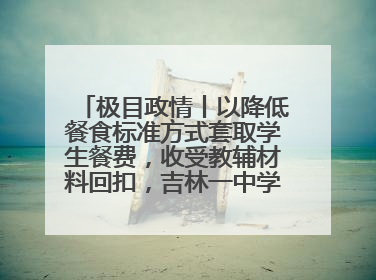 极目政情丨以降低餐食标准方式套取学生餐费，收受教辅材料回扣，吉林一中学校长、副校长均被“双开”