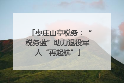 枣庄山亭税务：“税务蓝”助力退役军人“再起航”