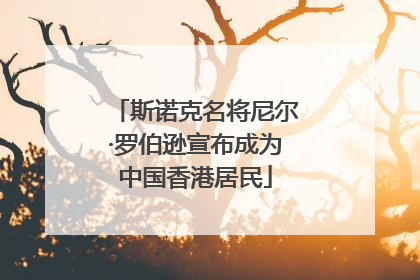斯诺克名将尼尔·罗伯逊宣布成为中国香港居民