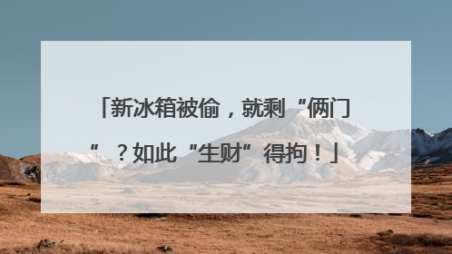 新冰箱被偷，就剩“俩门”？如此“生财”得拘！