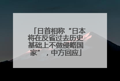 日首相称“日本将在反省过去历史基础上不做侵略国家”，中方回应