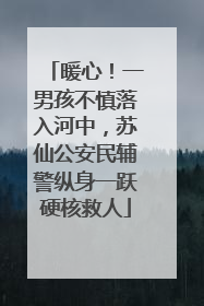 暖心！一男孩不慎落入河中，苏仙公安民辅警纵身一跃硬核救人