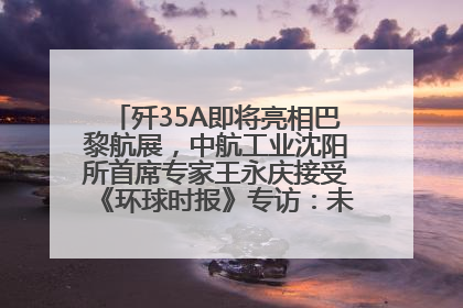 歼35A即将亮相巴黎航展，中航工业沈阳所首席专家王永庆接受《环球时报》专访：未来数量可以有很多