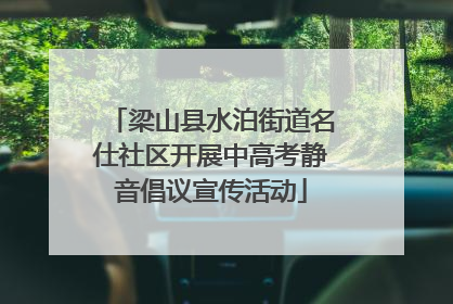 梁山县水泊街道名仕社区开展中高考静音倡议宣传活动