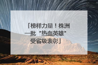 榜样力量！株洲一批“热血英雄”受省级表彰