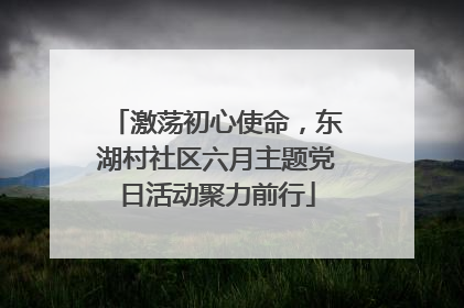 激荡初心使命，东湖村社区六月主题党日活动聚力前行