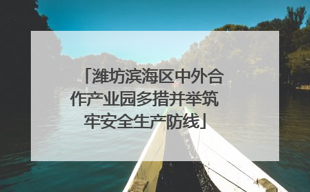 潍坊滨海区中外合作产业园多措并举筑牢安全生产防线