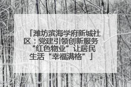 潍坊滨海学府新城社区：党建引领创新服务 “红色物业”让居民生活“幸福满格”