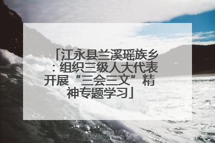 江永县兰溪瑶族乡：组织三级人大代表开展“三会三文”精神专题学习