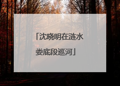 沈晓明在涟水娄底段巡河